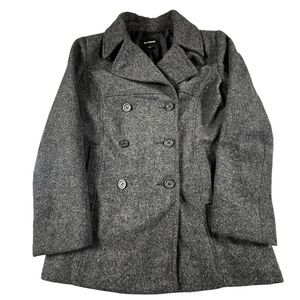 Express Pea Coat‎ Women's 3/4 Wool Double Breasted Jacket Outerwear Winter Heavy